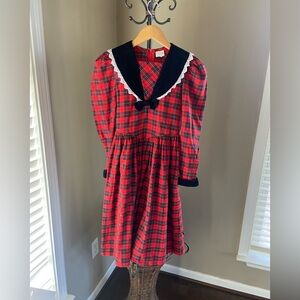 Vintage Ruth of Carolina collared Christmas dress size 10 holiday winter